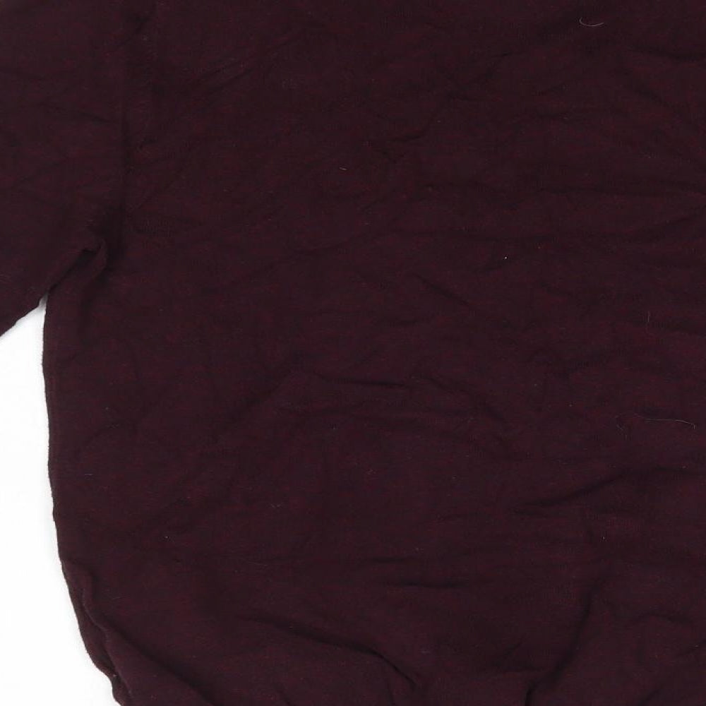 F&F Mens Purple Round Neck  Cotton Pullover Jumper Size S