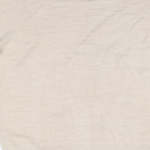 M&S Womens Beige High Neck  Acrylic Pullover Jumper Size 14