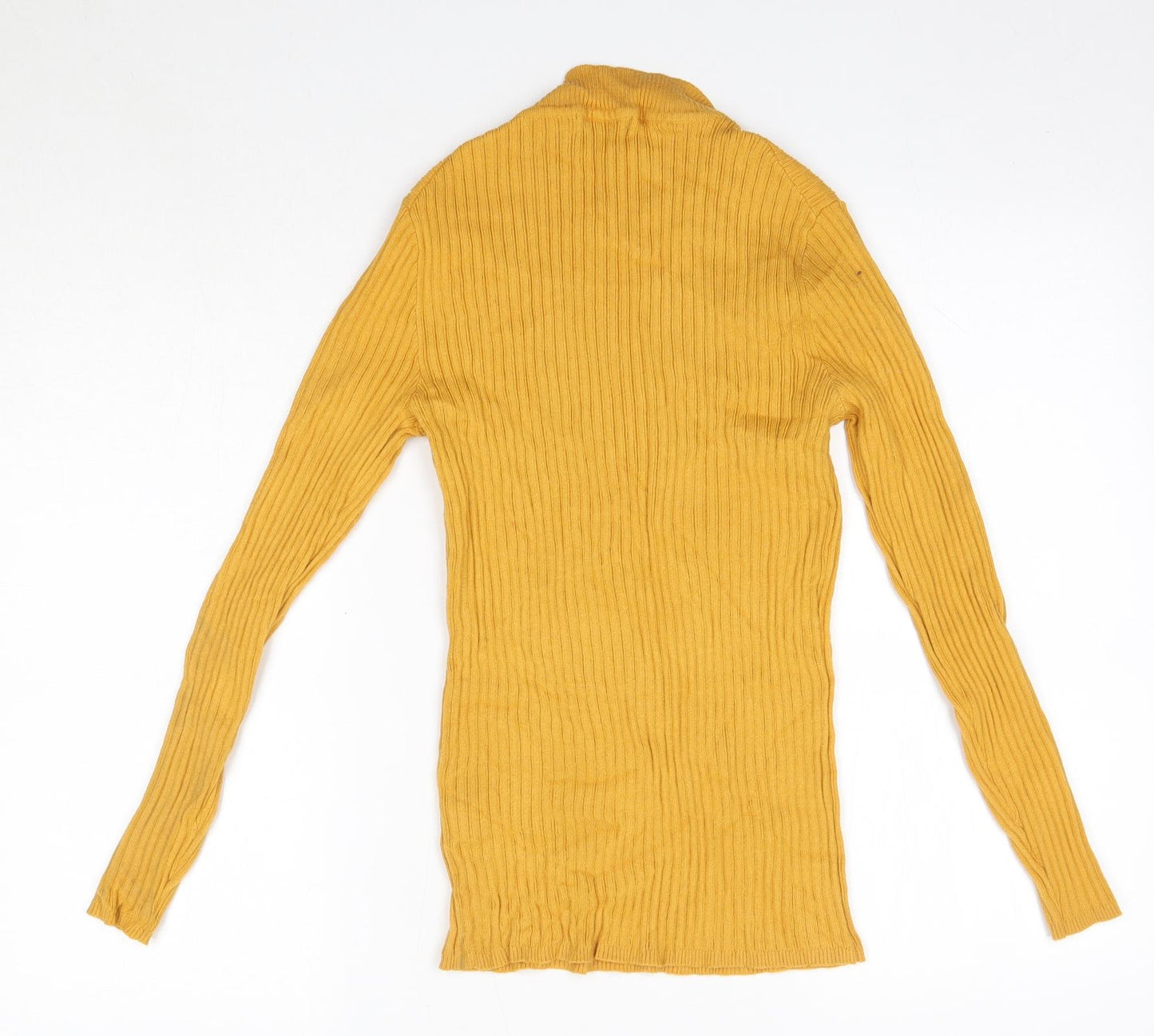 Primark Womens Yellow High Neck  Viscose Pullover Jumper Size XL