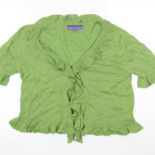 Autonomy Womens Green  Cotton Basic Blouse Size 14 V-Neck