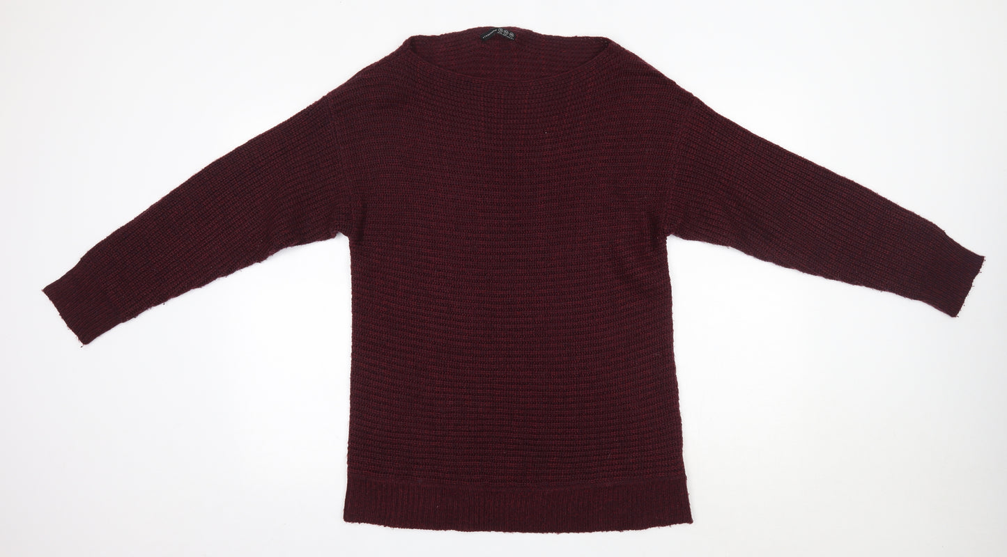 Primark Womens Purple Round Neck  Acrylic Pullover Jumper Size 14