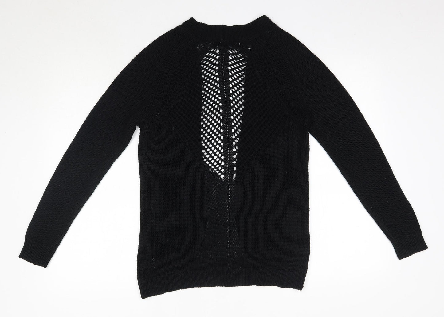 Select Womens Black V-Neck  Acrylic Cardigan Jumper Size 6
