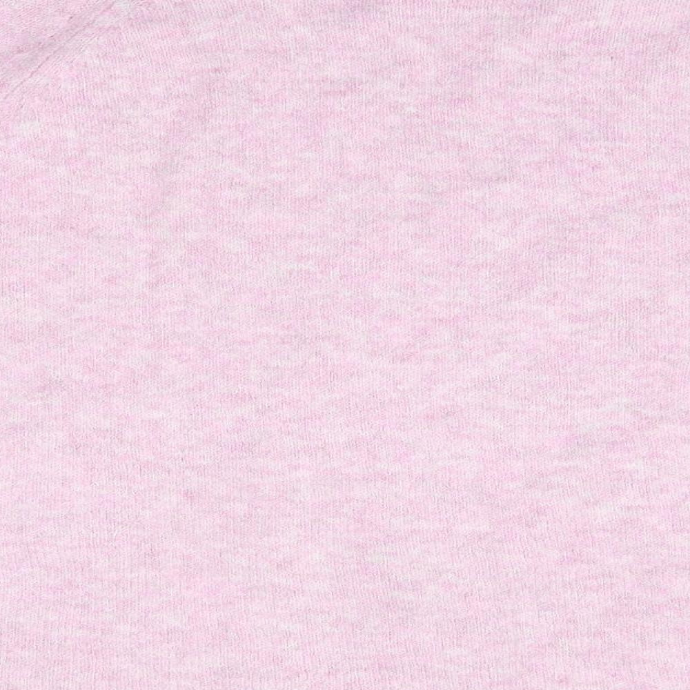 M&S Womens Pink Round Neck  Acrylic Pullover Jumper Size L