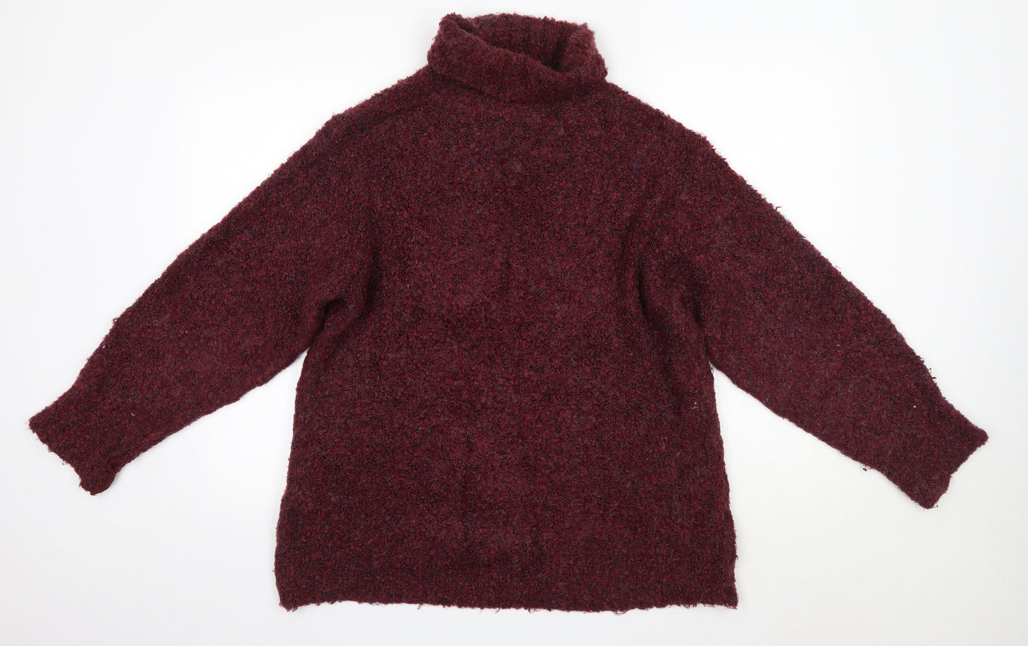 M&S Womens Purple High Neck  Acrylic Pullover Jumper Size 12