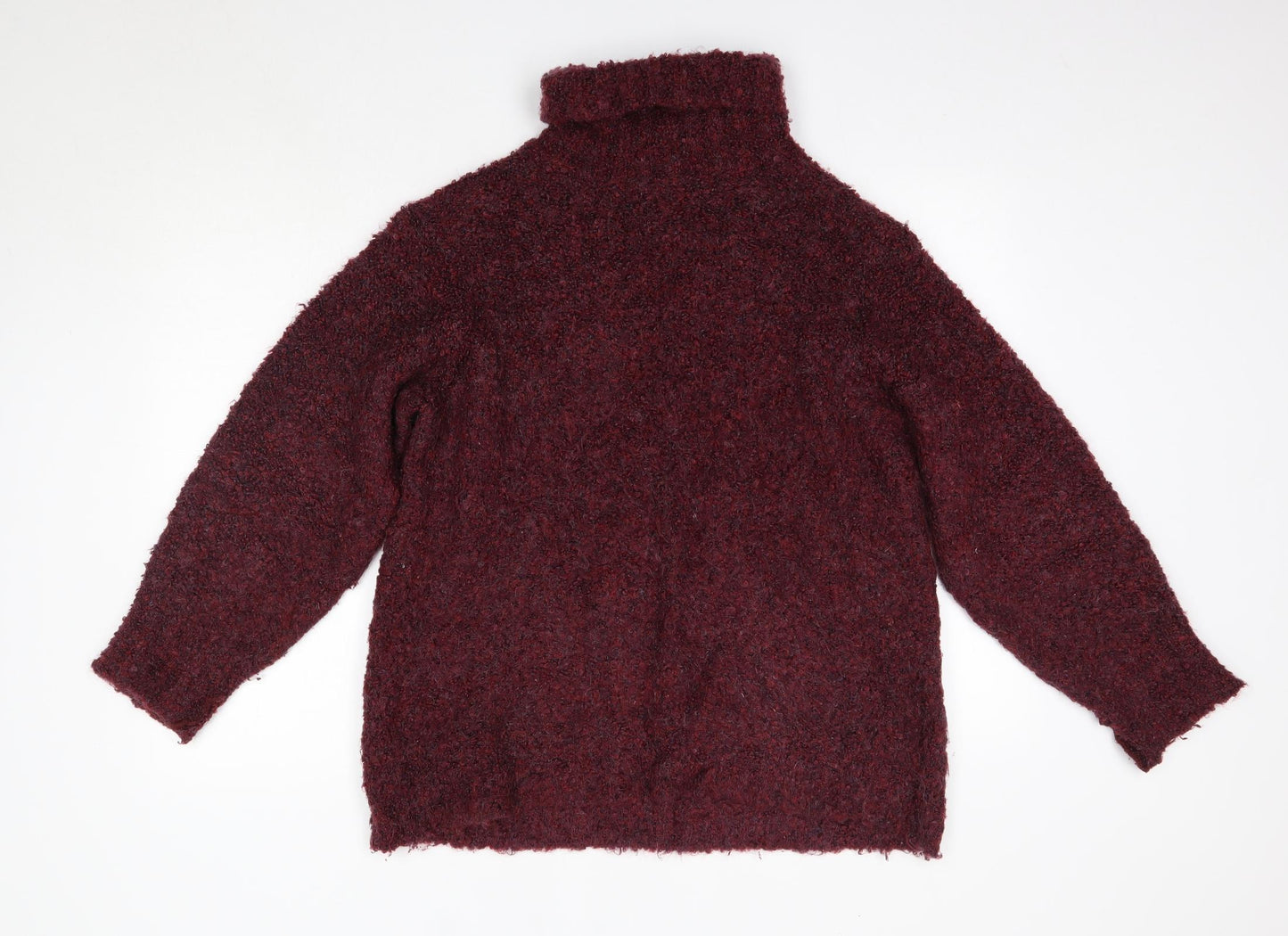 M&S Womens Purple High Neck  Acrylic Pullover Jumper Size 12