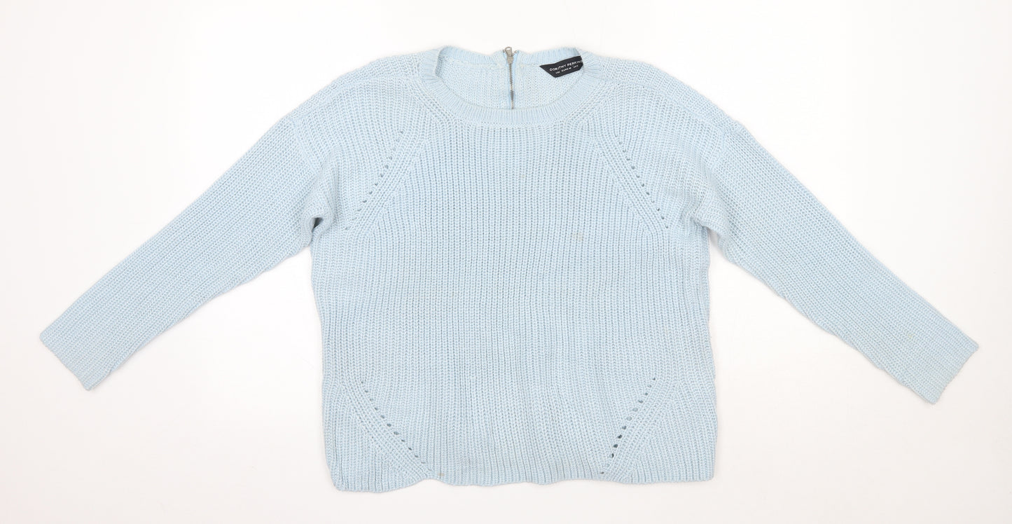 Dorothy Perkins Womens Blue Round Neck  Acrylic Pullover Jumper Size 12
