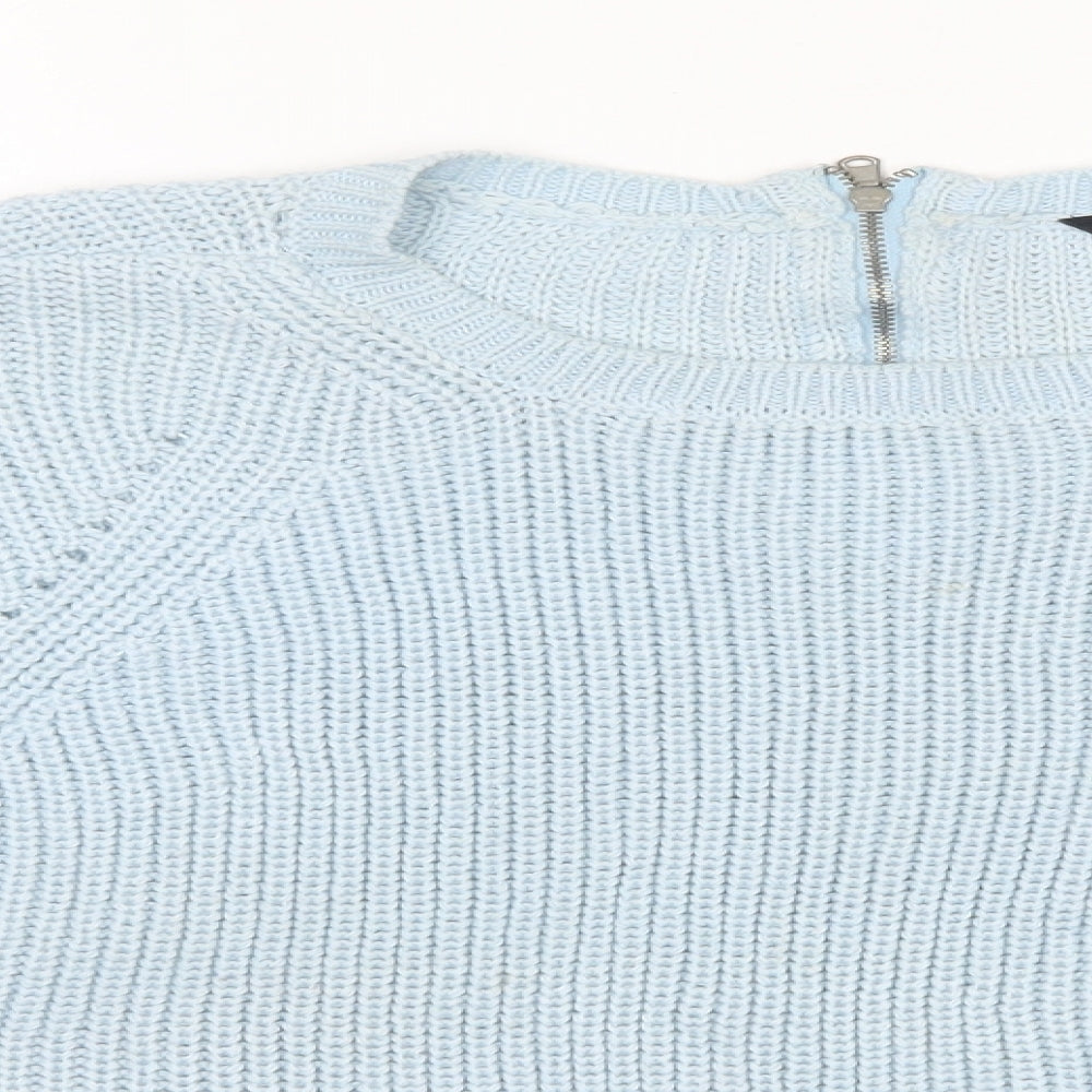 Dorothy Perkins Womens Blue Round Neck  Acrylic Pullover Jumper Size 12