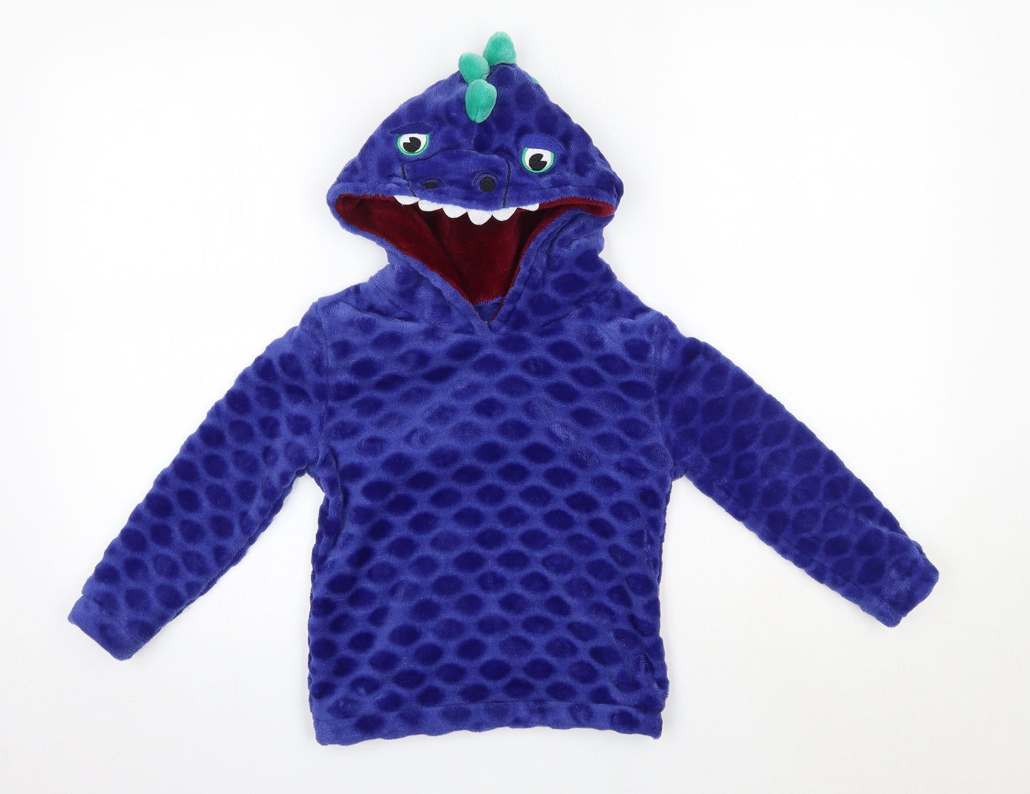 Snooze Time Boys Blue  Polyester Pullover Hoodie Size 5-6 Years   - Dinosaur