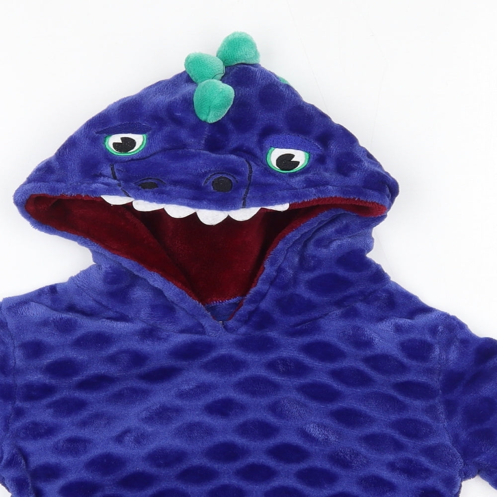 Snooze Time Boys Blue  Polyester Pullover Hoodie Size 5-6 Years   - Dinosaur