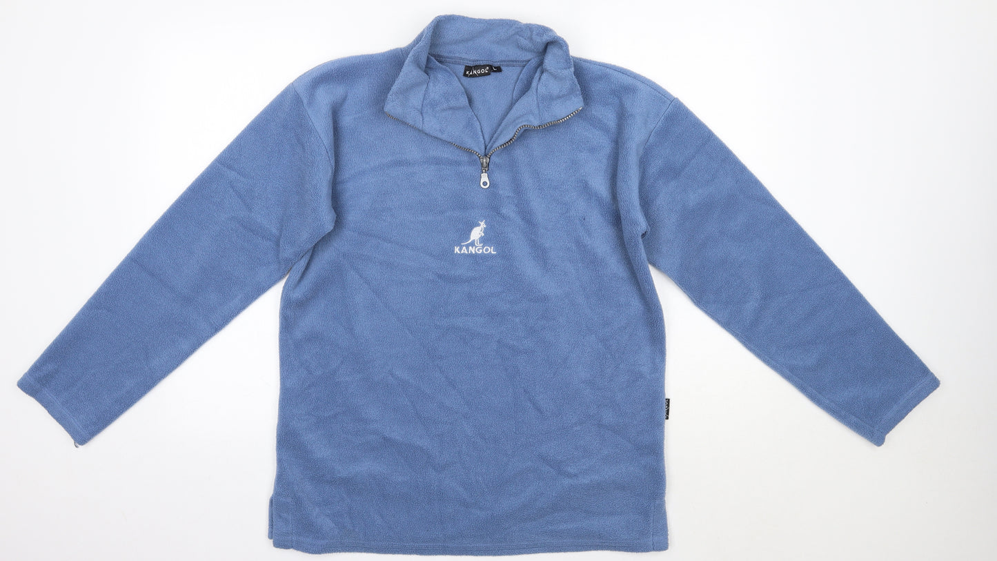 Kangol Mens Blue High Neck  Polyester Pullover Jumper Size L