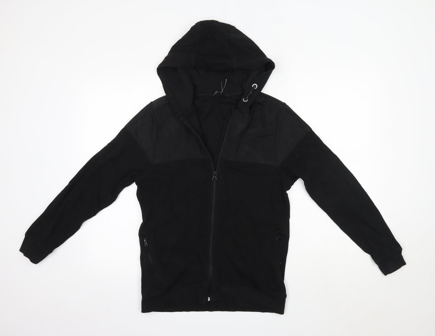 George Boys Black  Cotton Full Zip Hoodie Size 12-13 Years