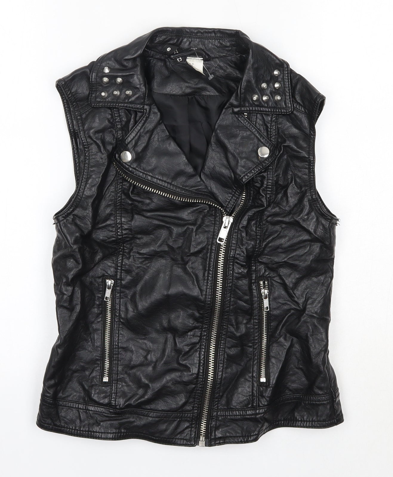 H&M Womens Black   Jacket  Size 4   - Faux Leather
