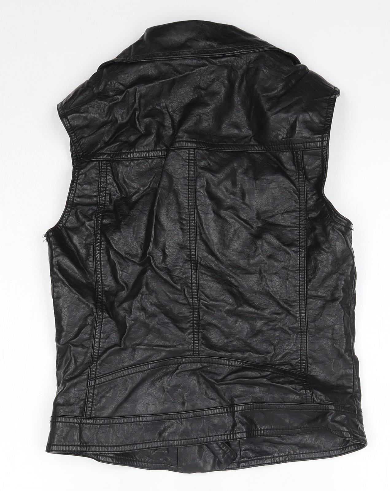 H&M Womens Black   Jacket  Size 4   - Faux Leather