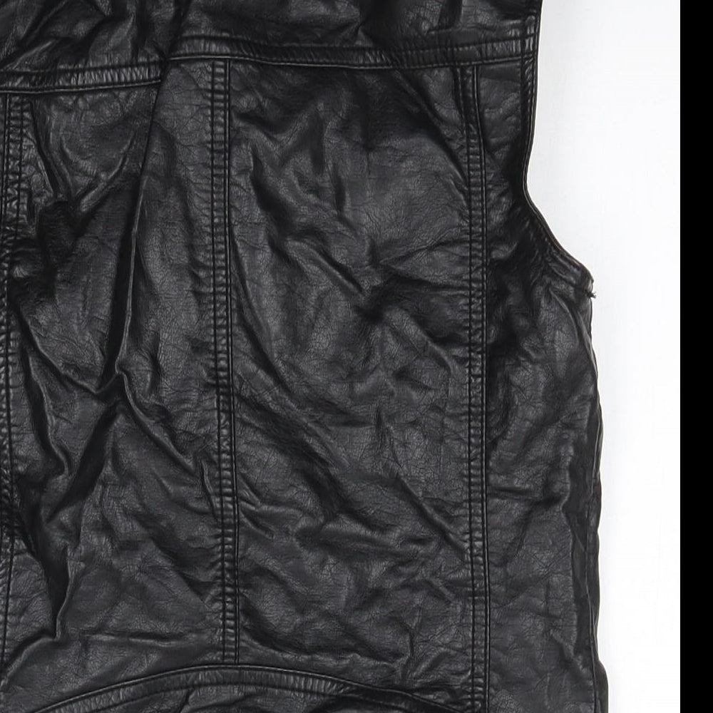 H&M Womens Black   Jacket  Size 4   - Faux Leather