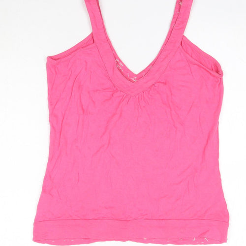 Zingara Womens Pink  Viscose Camisole Blouse Size L V-Neck