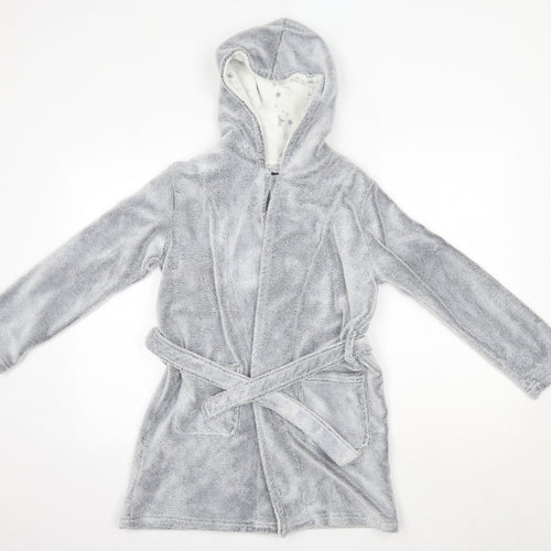 New Look 915 Girls Grey Solid Polyester Top Robe Size S