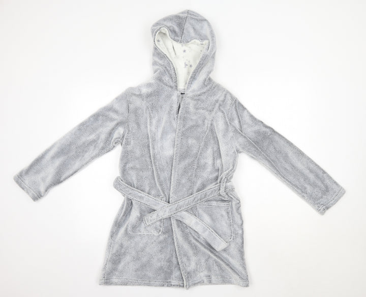 New Look 915 Girls Grey Solid Polyester Top Robe Size S
