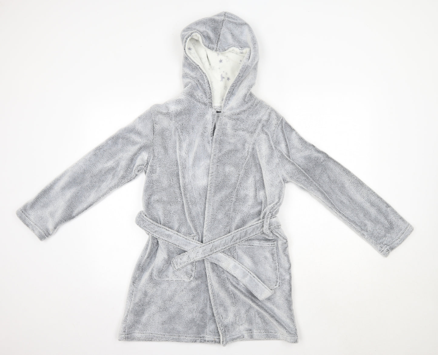 New Look 915 Girls Grey Solid Polyester Top Robe Size S