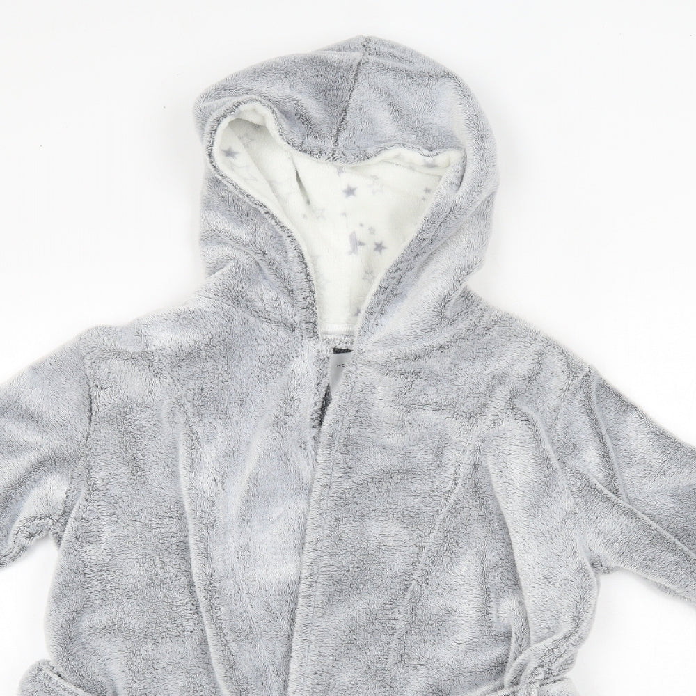 New Look 915 Girls Grey Solid Polyester Top Robe Size S