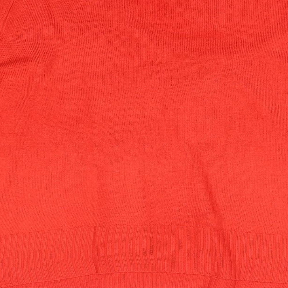 Matalan Womens Orange Scoop Neck  Acrylic Pullover Jumper Size 18