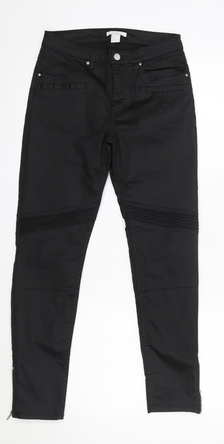 H&M Womens Black  Cotton Skinny Jeans Size 8 L26 in Regular