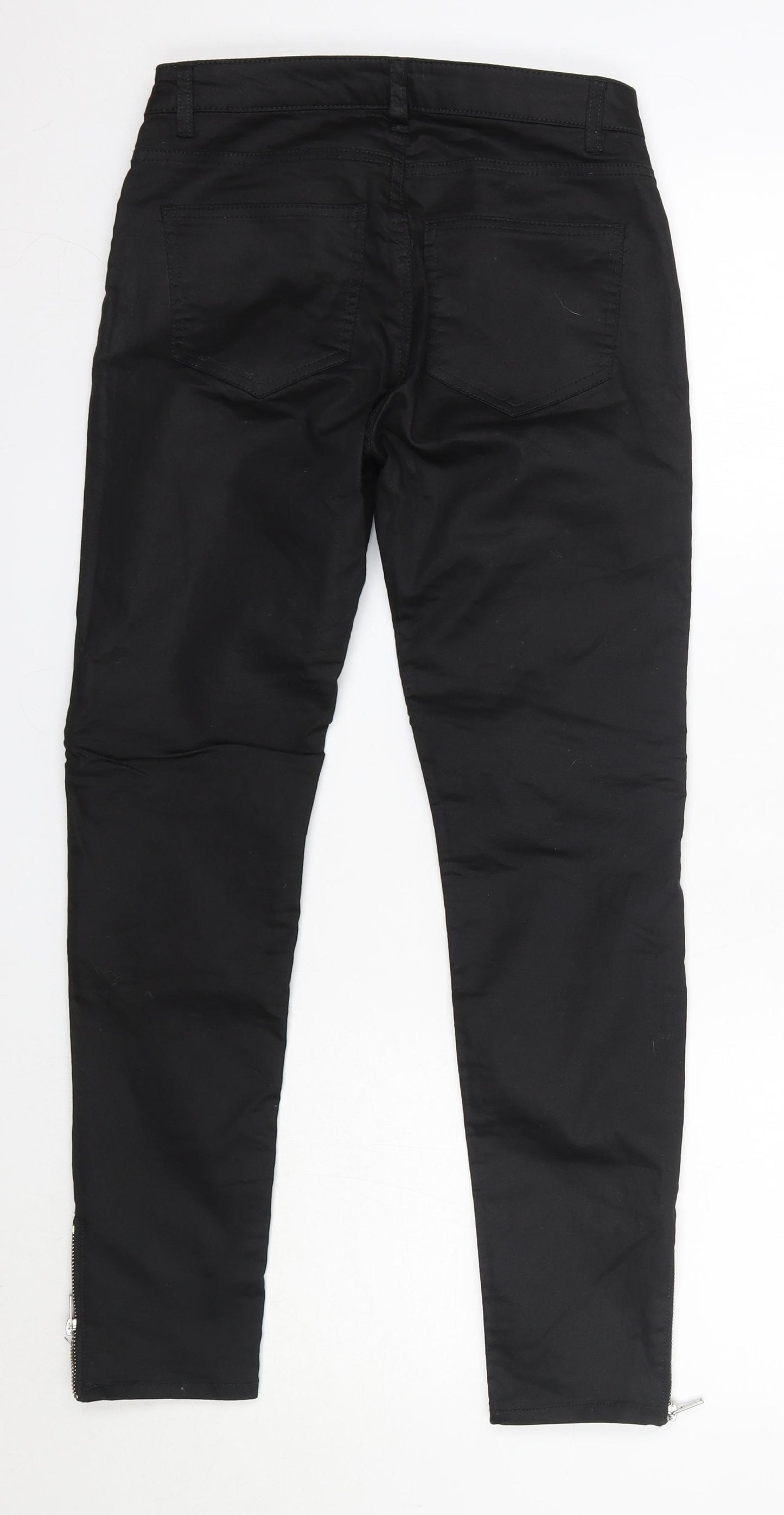 H&M Womens Black  Cotton Skinny Jeans Size 8 L26 in Regular