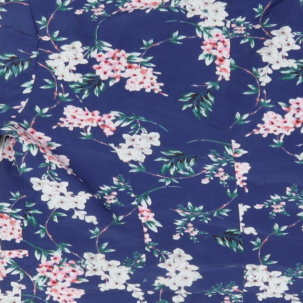 Matalan Womens Blue Floral  Jacket Blazer Size 10