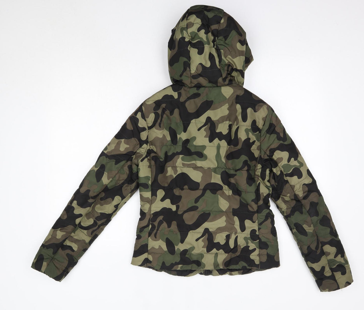 Bershka Womens Green Camouflage  Jacket Coat Size S