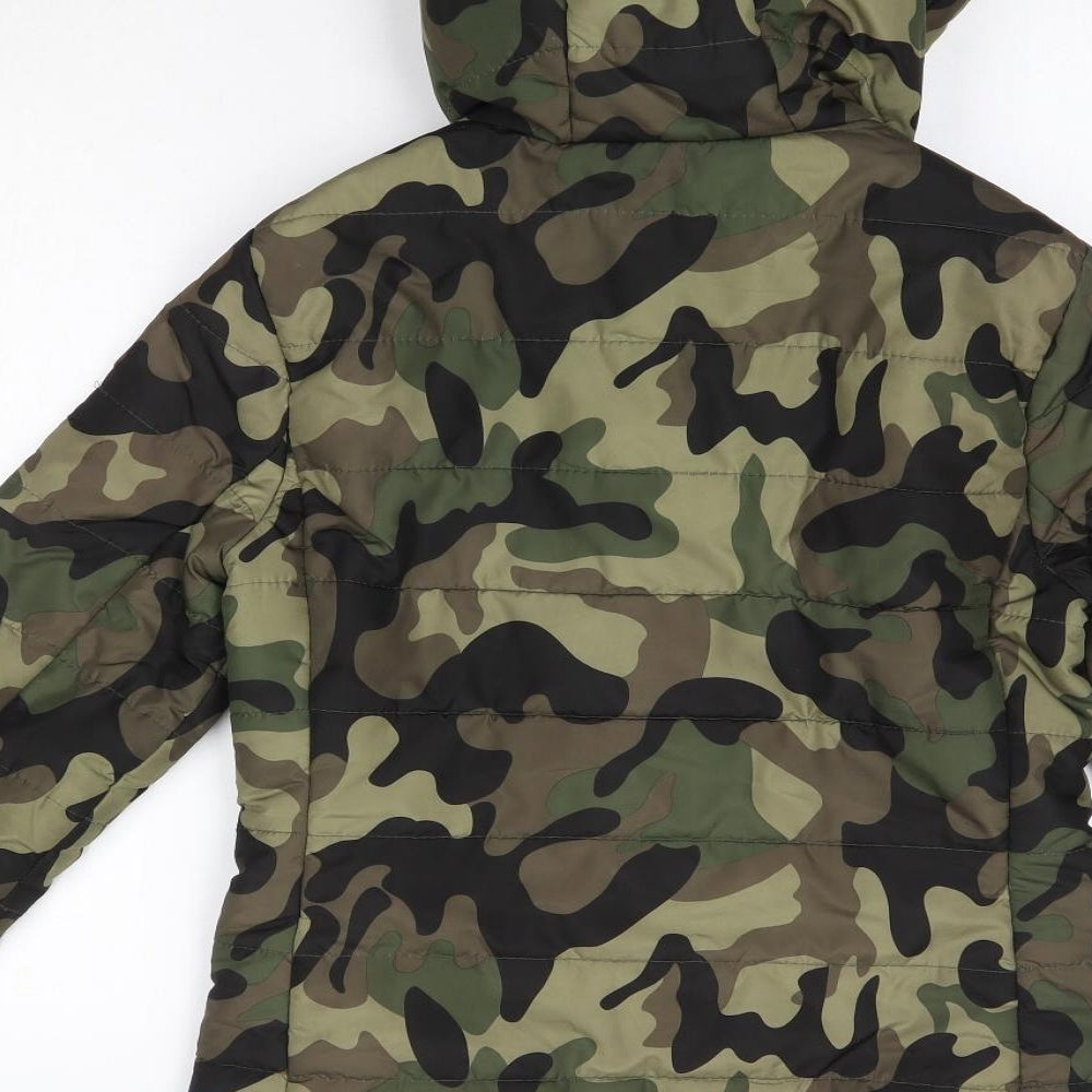 Bershka Womens Green Camouflage  Jacket Coat Size S