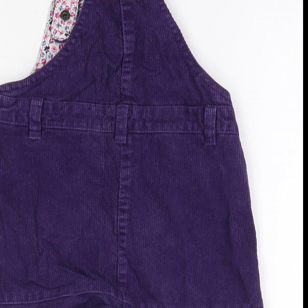 JoJo Maman Bébé Baby Purple  100% Cotton Pinafore/Dungaree Dress  Size 12-18 Months  Square Neck