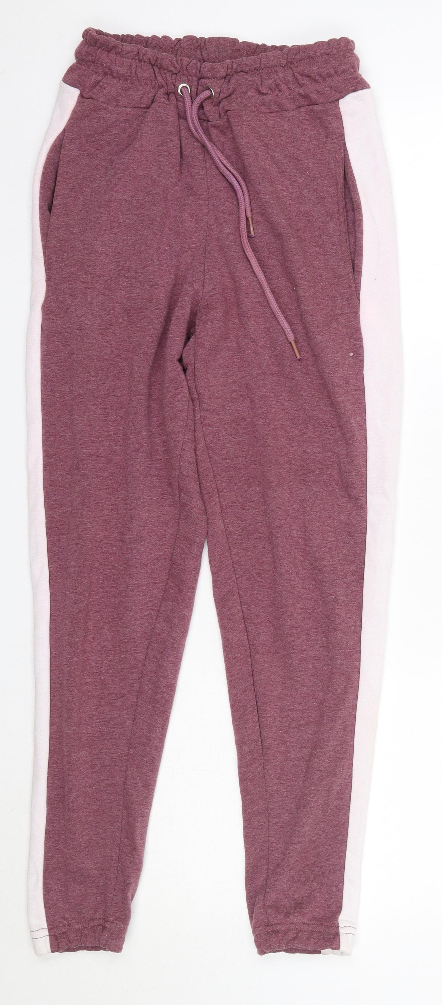 Boohoo Womens Pink  Cotton Jogger Trousers Size 6 L27 in Regular