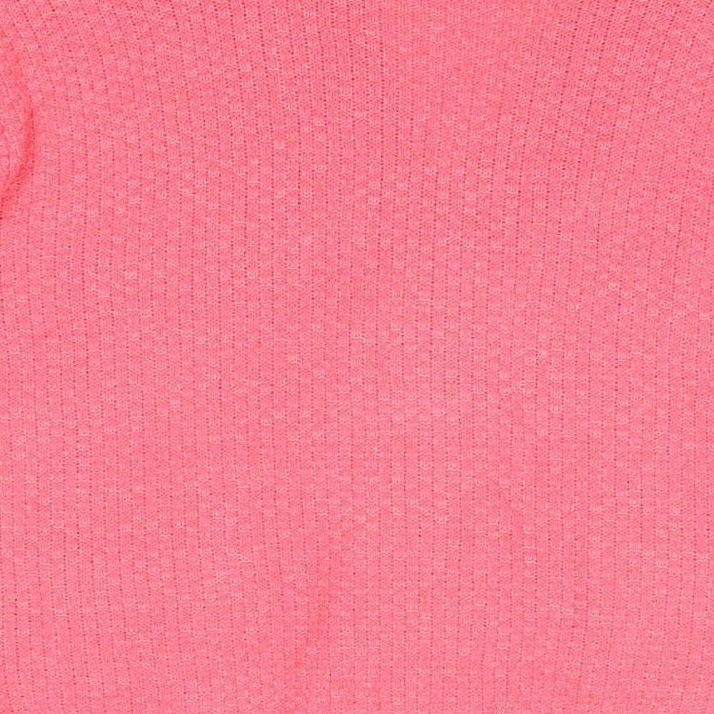 Fashion Alert Womens Pink V-Neck  Acrylic Cardigan Jumper Size L