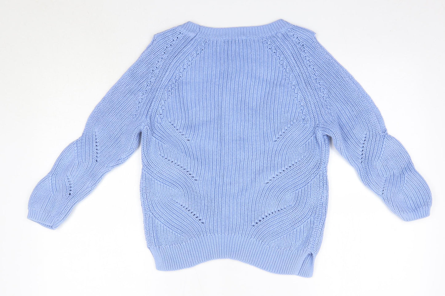find Womens Blue Round Neck  100% Cotton Pullover Jumper Size M