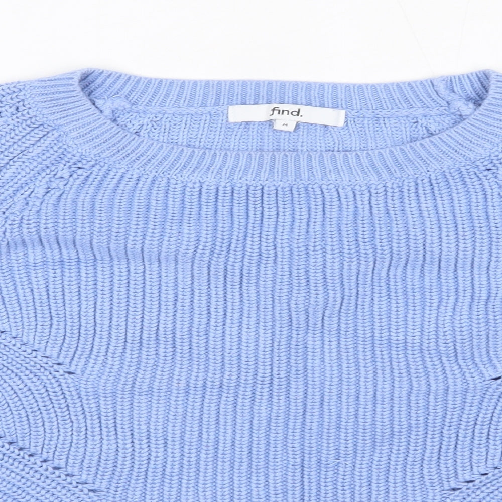 find Womens Blue Round Neck  100% Cotton Pullover Jumper Size M