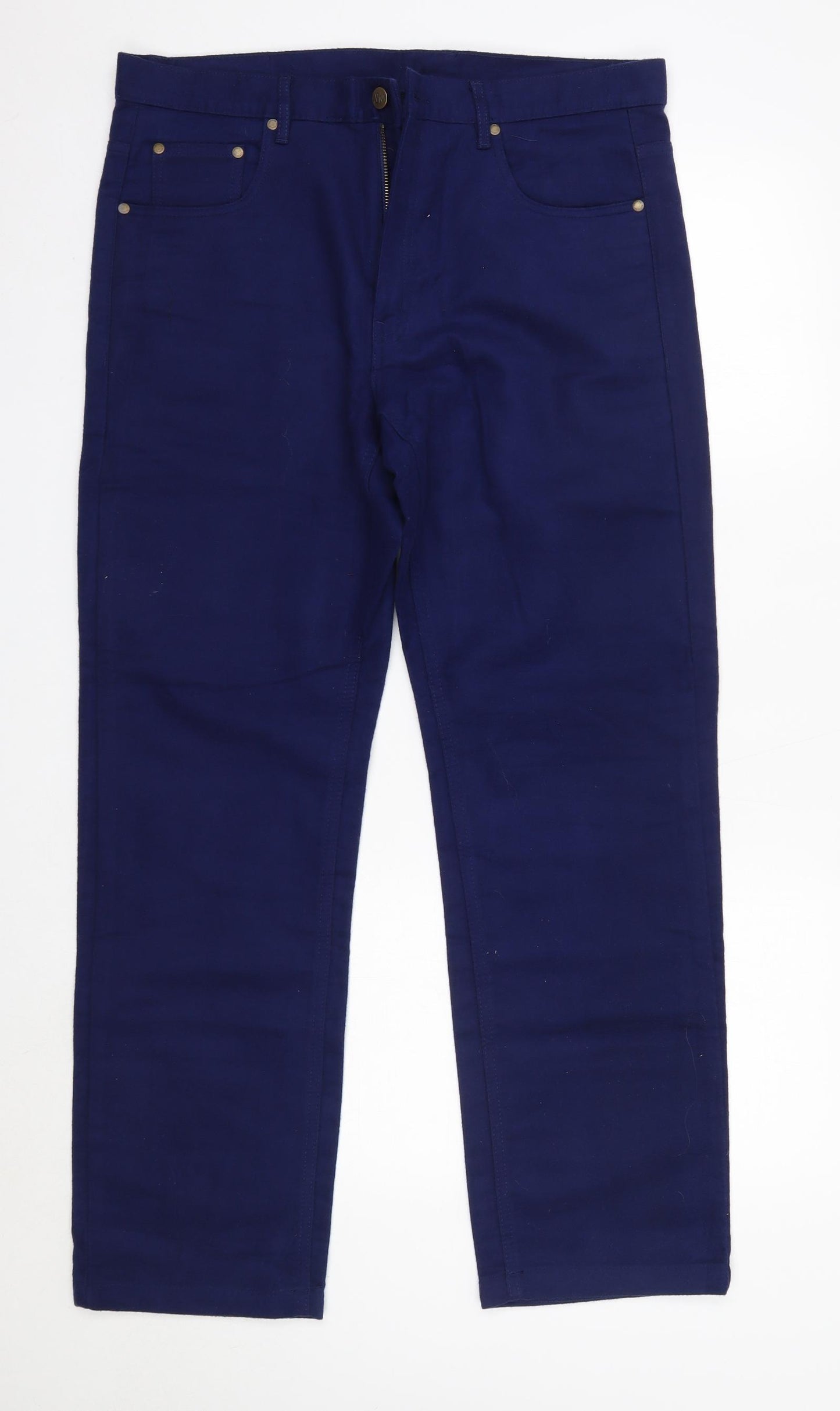 Samuel Windsor Mens Blue  Cotton Trousers  Size 34 in L31 in Regular  - Moleskin