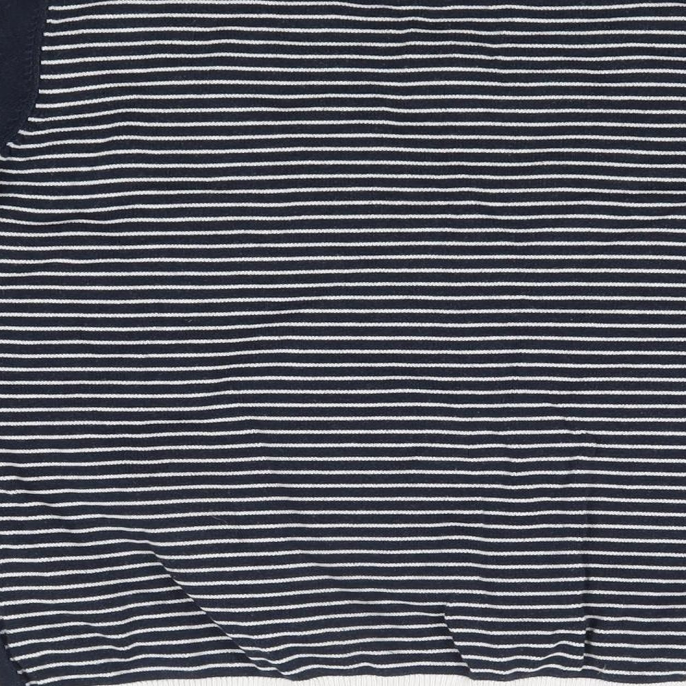 NEXT Womens Blue Round Neck Striped 100% Cotton Pullover Jumper Size 14   - Cat