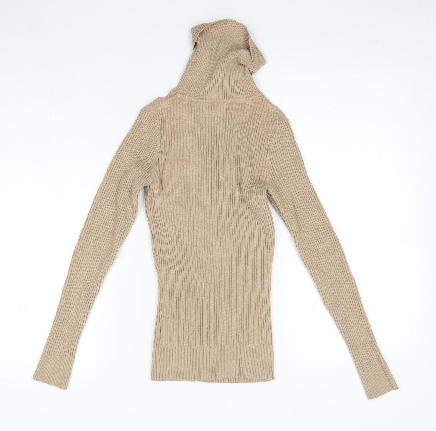 Primark Womens Beige Roll Neck  Viscose Pullover Jumper Size XS