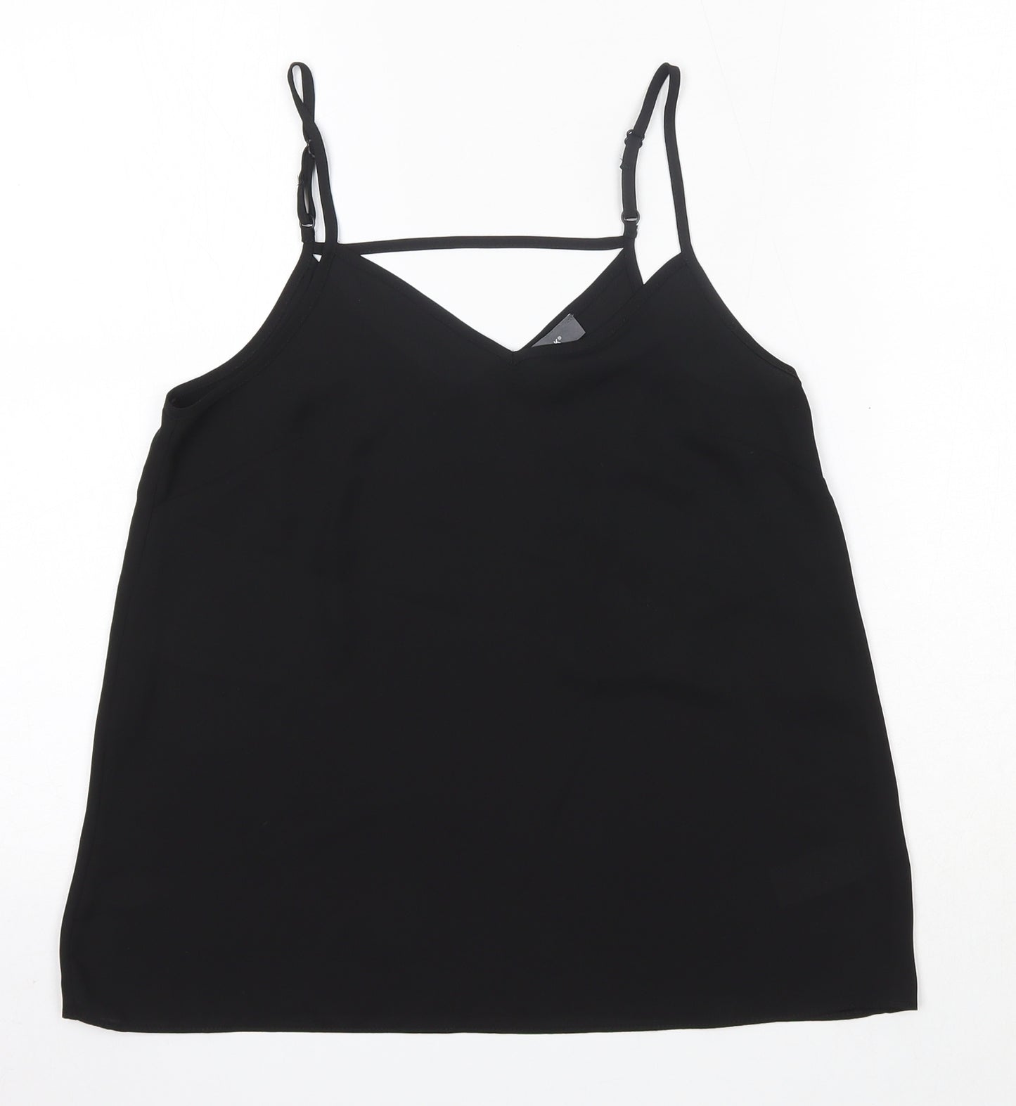 Primark Womens Black  Polyester Camisole Blouse Size 6 V-Neck