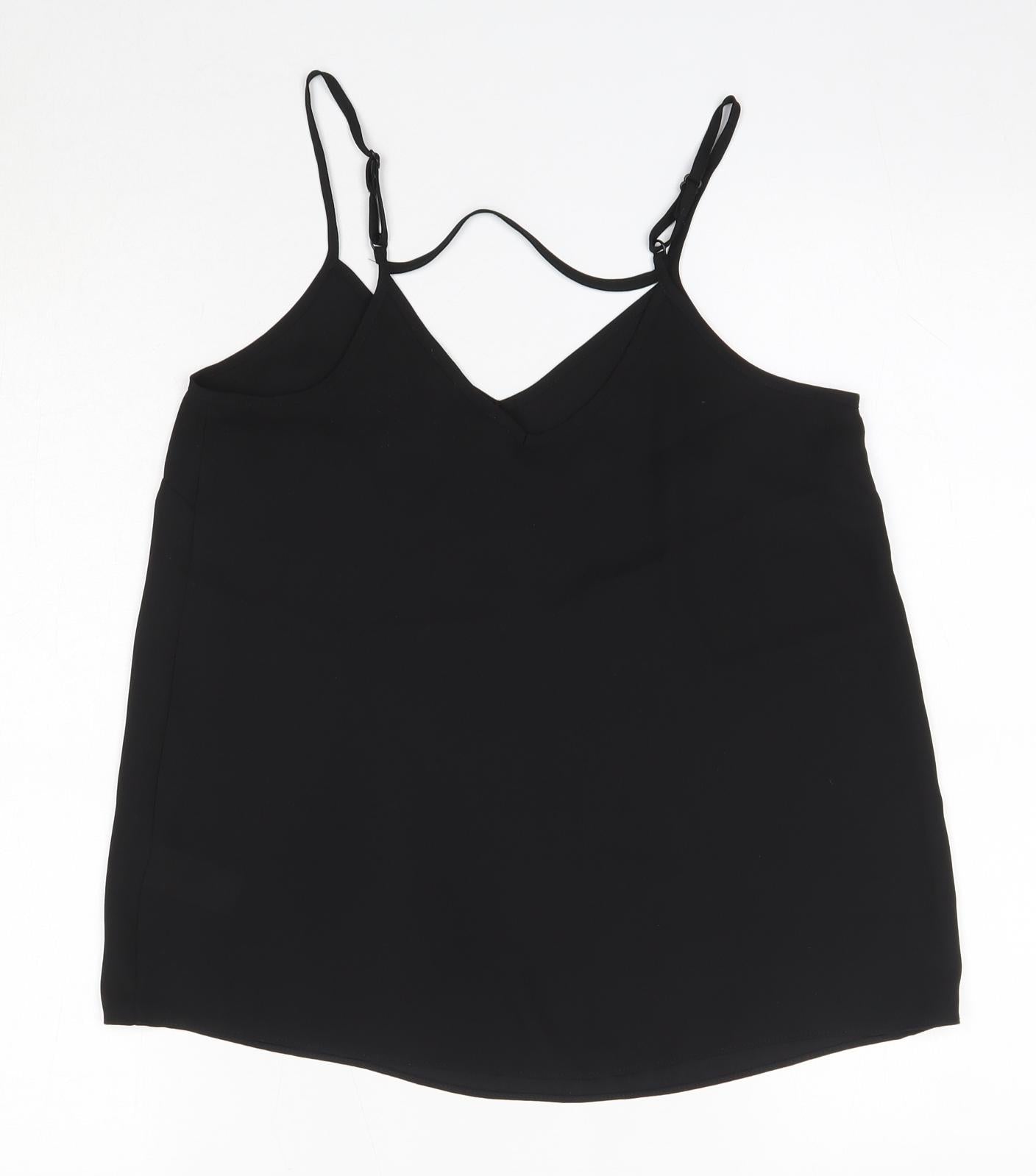 Primark Womens Black  Polyester Camisole Blouse Size 6 V-Neck
