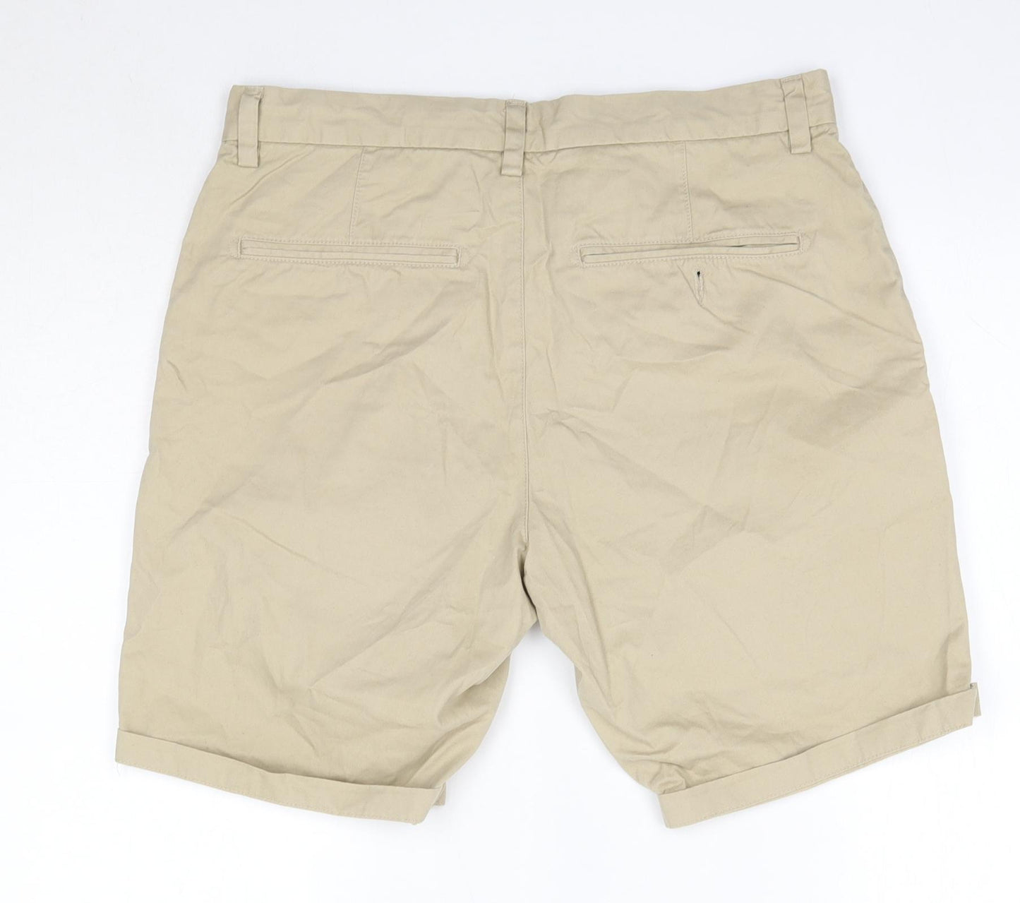 NEXT Mens Beige  Cotton Chino Shorts Size 32 in  Regular