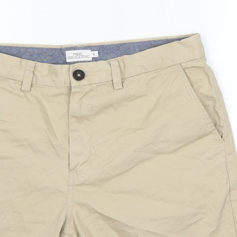 NEXT Mens Beige  Cotton Chino Shorts Size 32 in  Regular