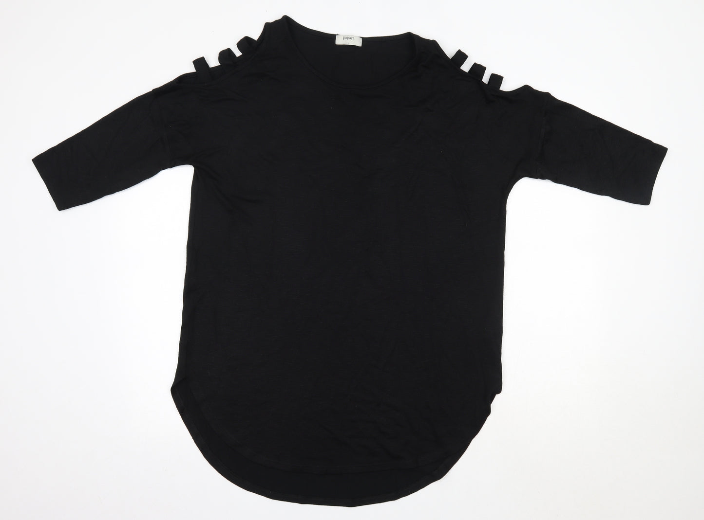 Matalan Womens Black Round Neck  Viscose Pullover Jumper Size L
