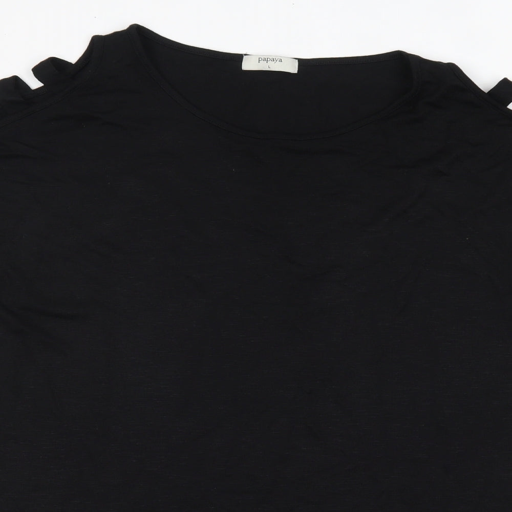 Matalan Womens Black Round Neck  Viscose Pullover Jumper Size L