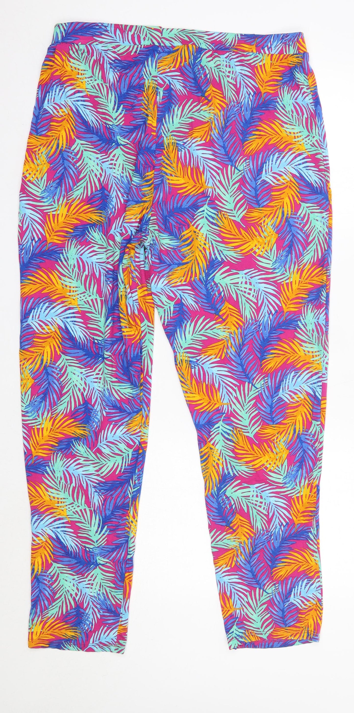 George Womens Multicoloured Floral Viscose Trousers  Size 16 L29 in Regular