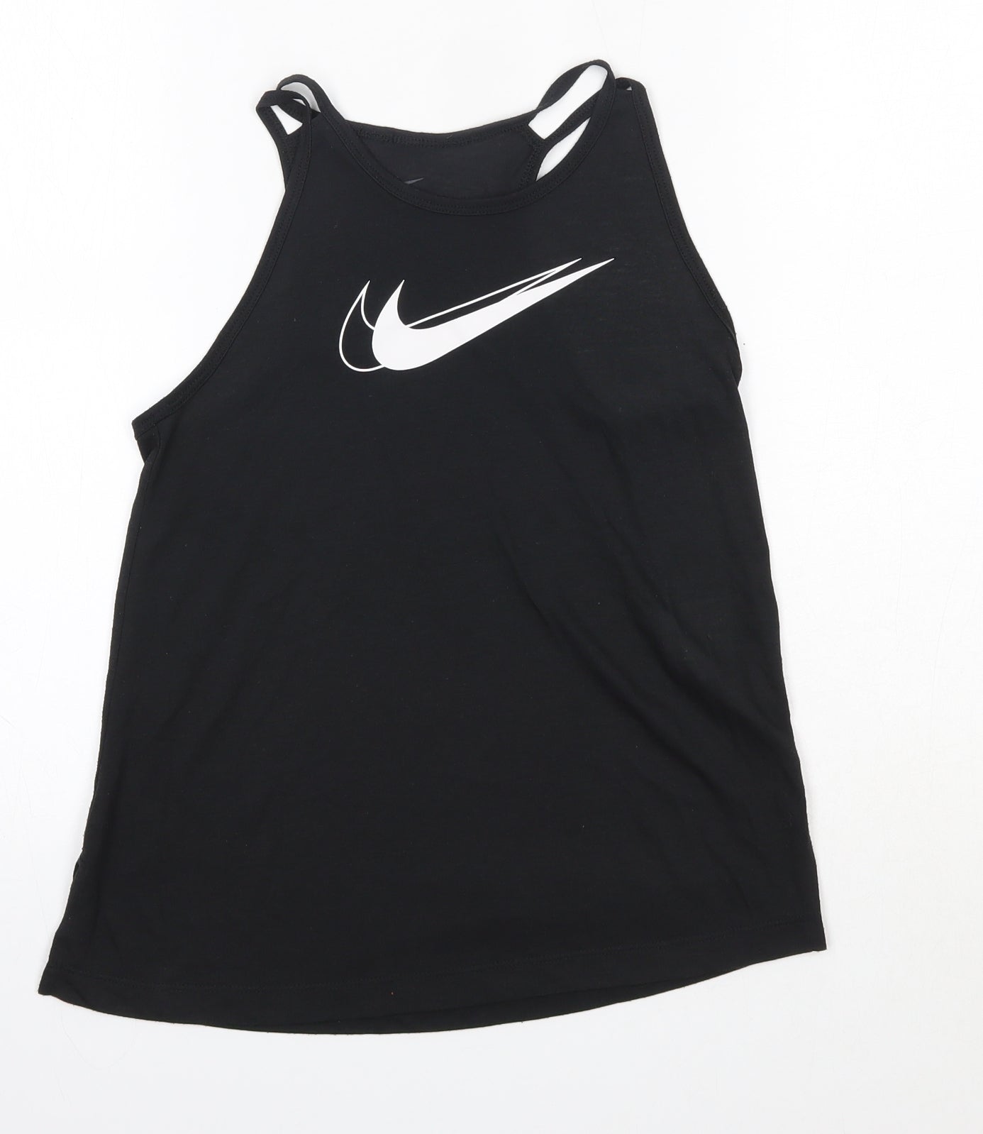 Nike Girls Black  Polyester Basic Tank Size 12-13 Years Round Neck