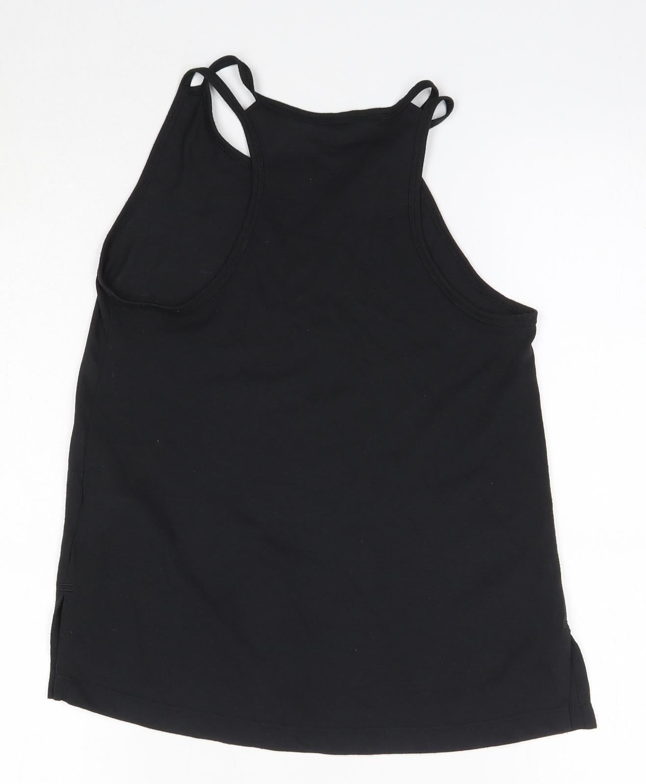 Nike Girls Black  Polyester Basic Tank Size 12-13 Years Round Neck