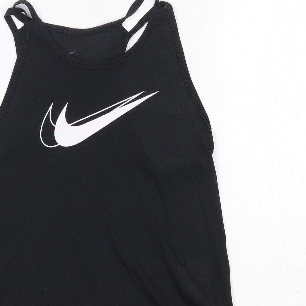 Nike Girls Black  Polyester Basic Tank Size 12-13 Years Round Neck