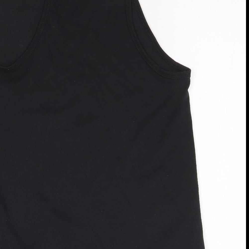 Nike Girls Black  Polyester Basic Tank Size 12-13 Years Round Neck
