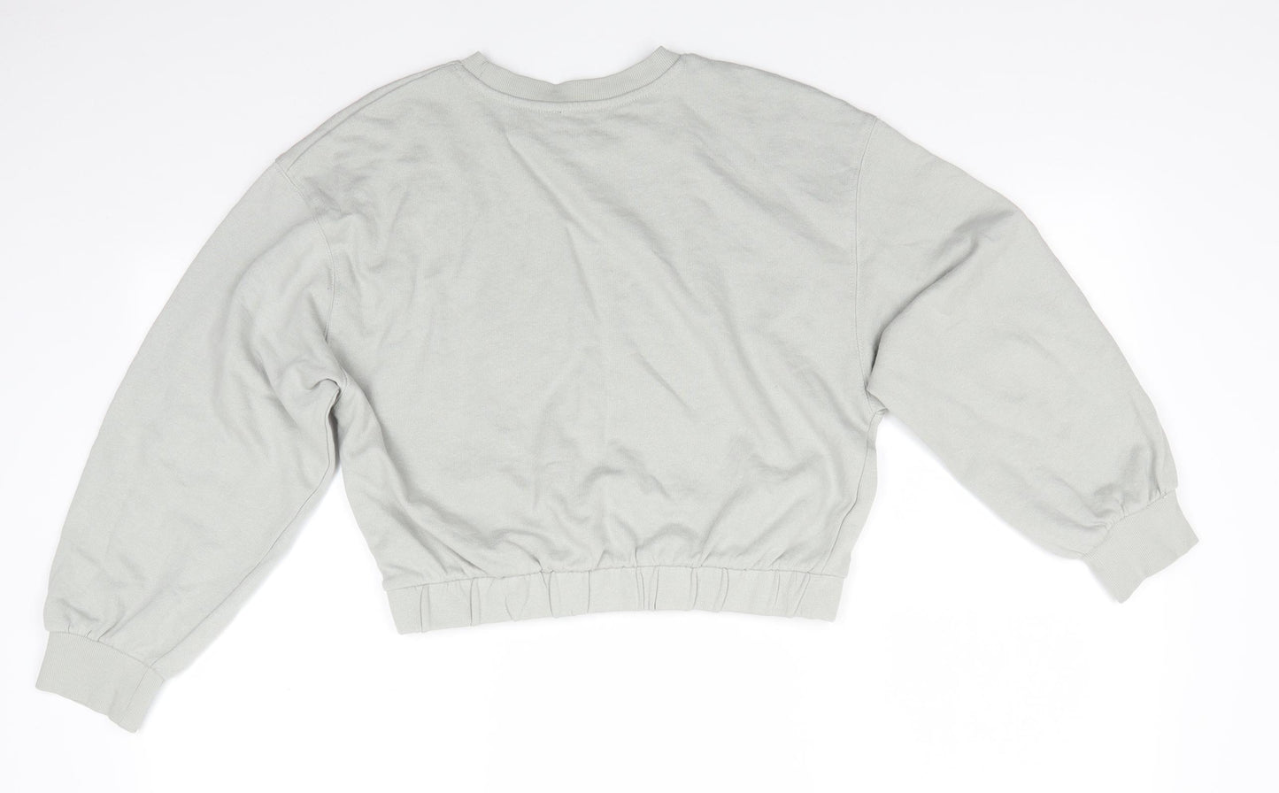 Zara Womens Green  Cotton Pullover Sweatshirt Size 14   - Pale Sage Green