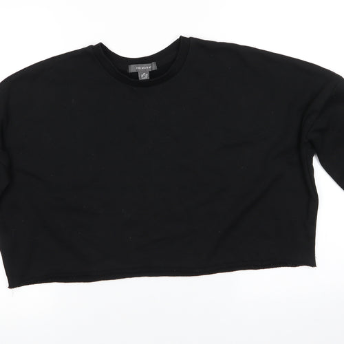 Primark Womens Black  Polyester Pullover Sweatshirt Size XS   - Cropped